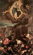Jacopo Bassano St Roche among the Plague Victims and the Madonna in Glory oil painting